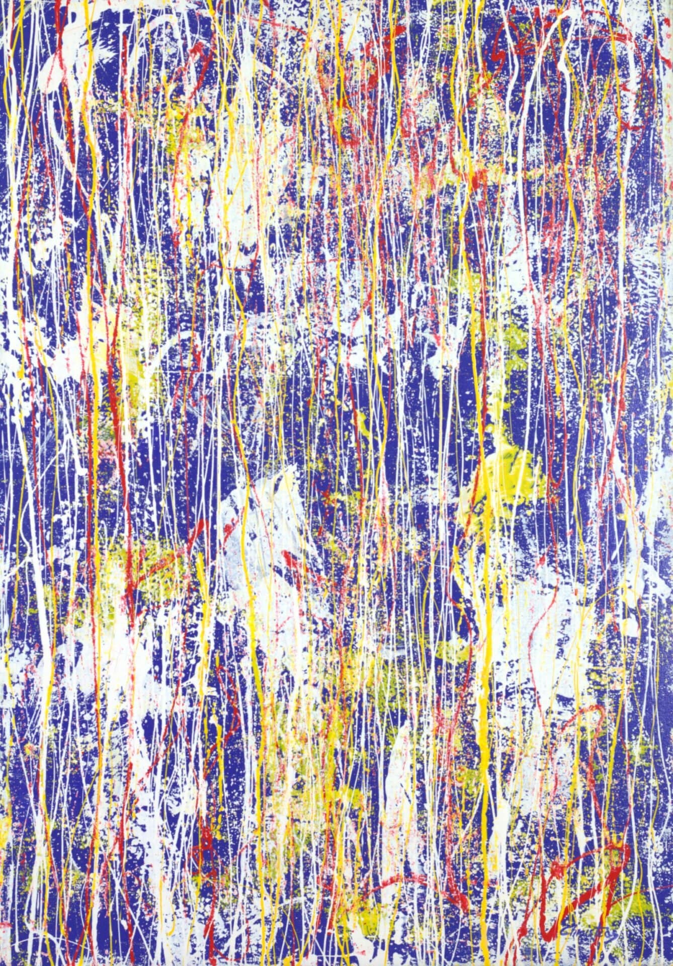 Floating Spirits Two original abstract painting by Gregory Christeas in blue, violet and gold