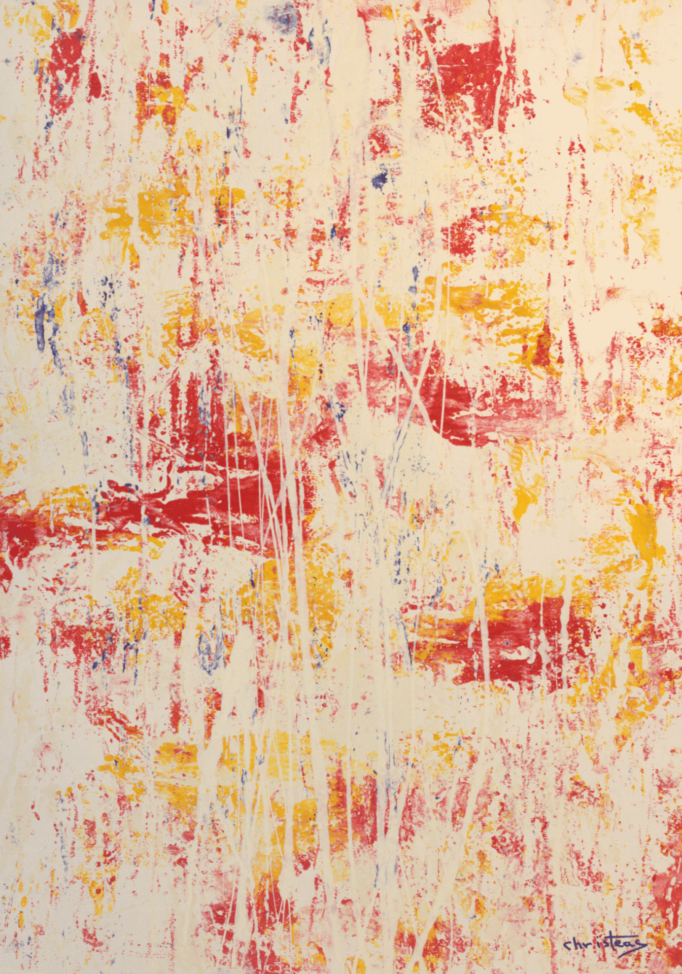 Parthenon Impressions 6 is an original abstract painting by Gregory Christeas—industrial oils on heavyweight paper featured at Cultural Olympiad Athens 2004.