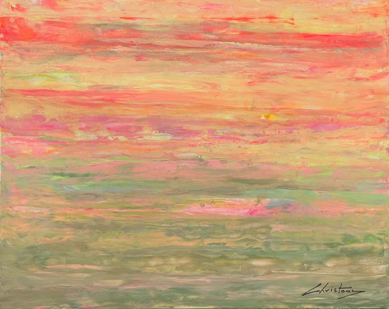 Abstract Seascape Lovely Day original painting by Gregory Christeas