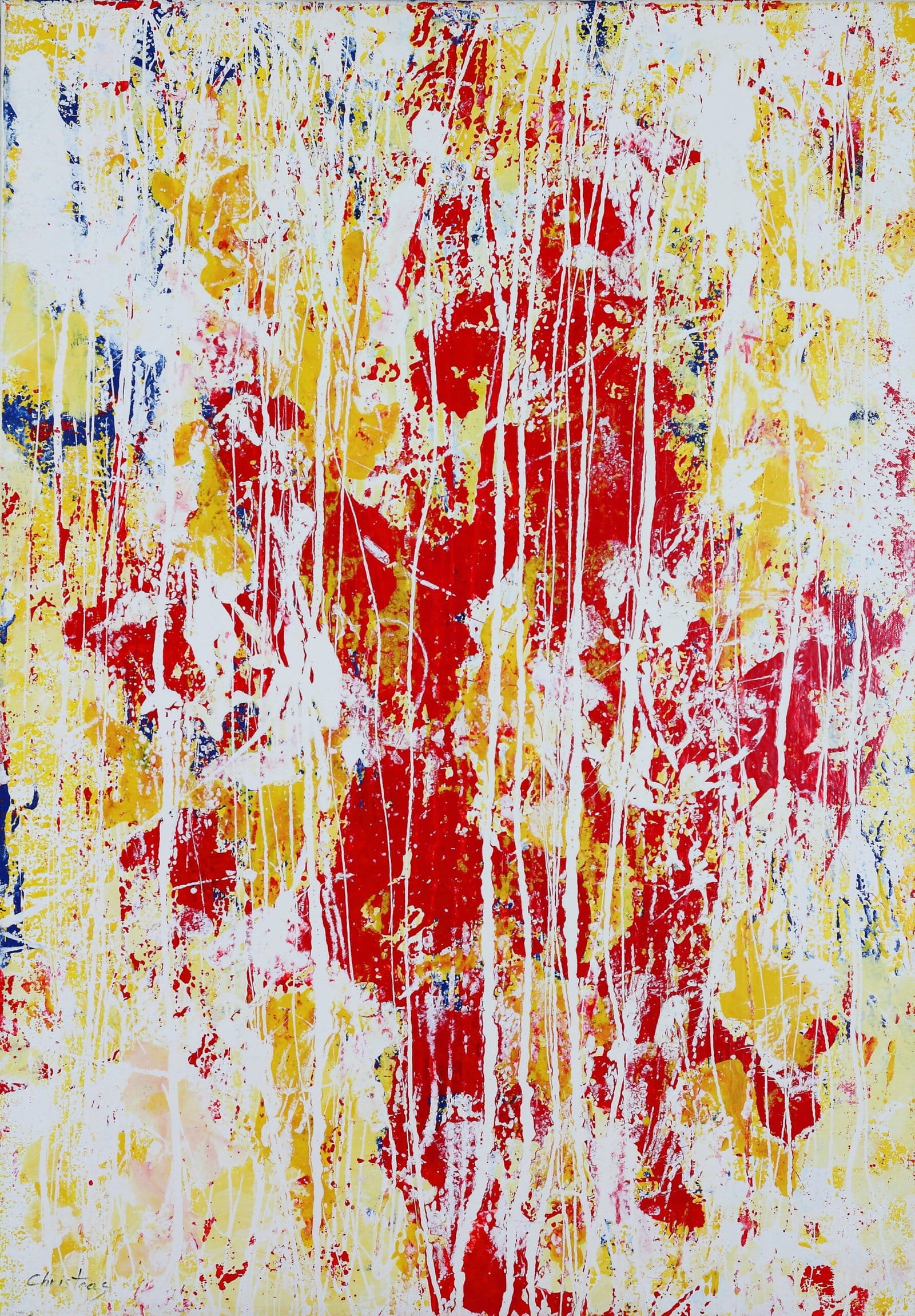 Red on the Wall original abstract painting by Gregory Christeas